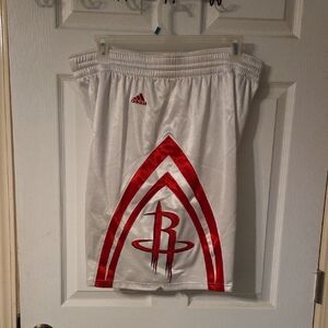 Adidas White and Red Athletic Shorts